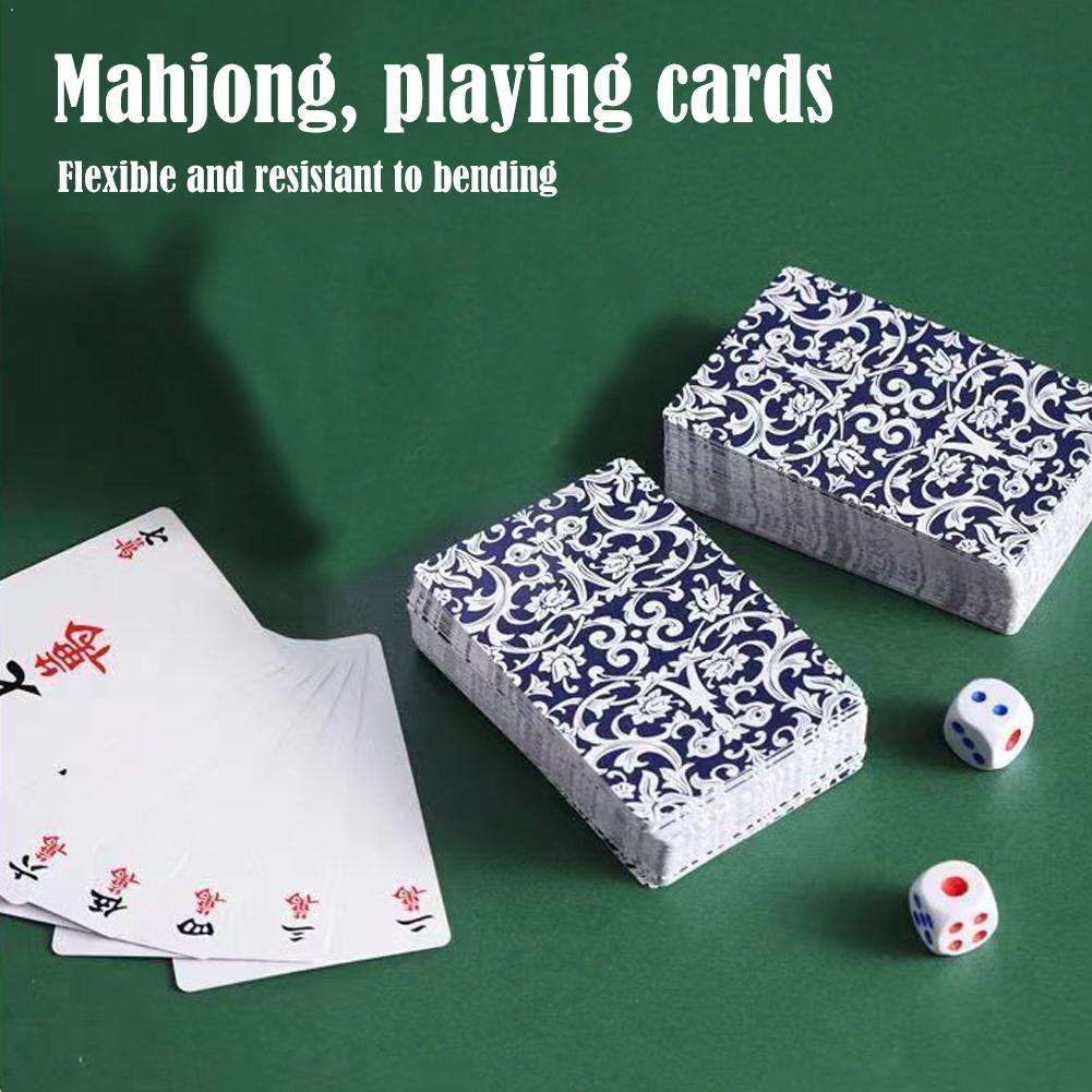 Party Games At Home - 144 Cards Mahjong Set with 2