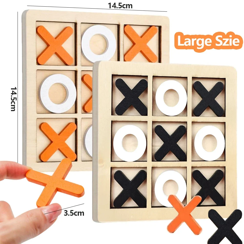 Party Games At Home - Wooden XO Tic Tac Toe Game