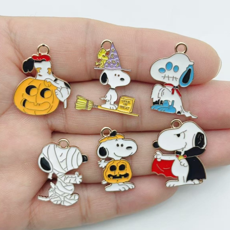 Party Games Crazy - 10Pcs Cute Halloween Cartoon Puppy Alloy