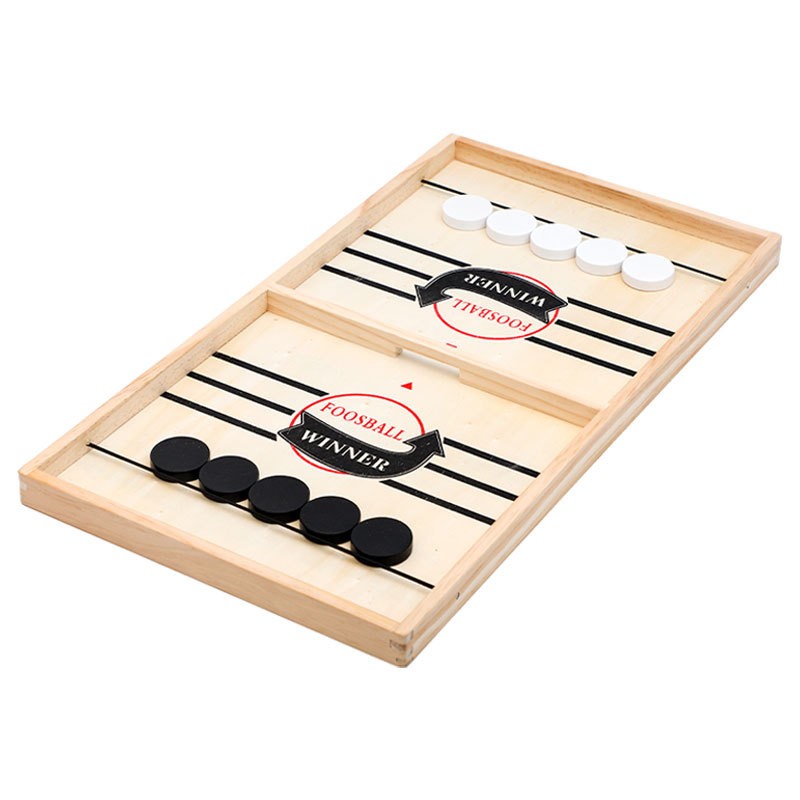 Party Games Board Game - 2-in-1 Wooden Ice Hockey & Chess