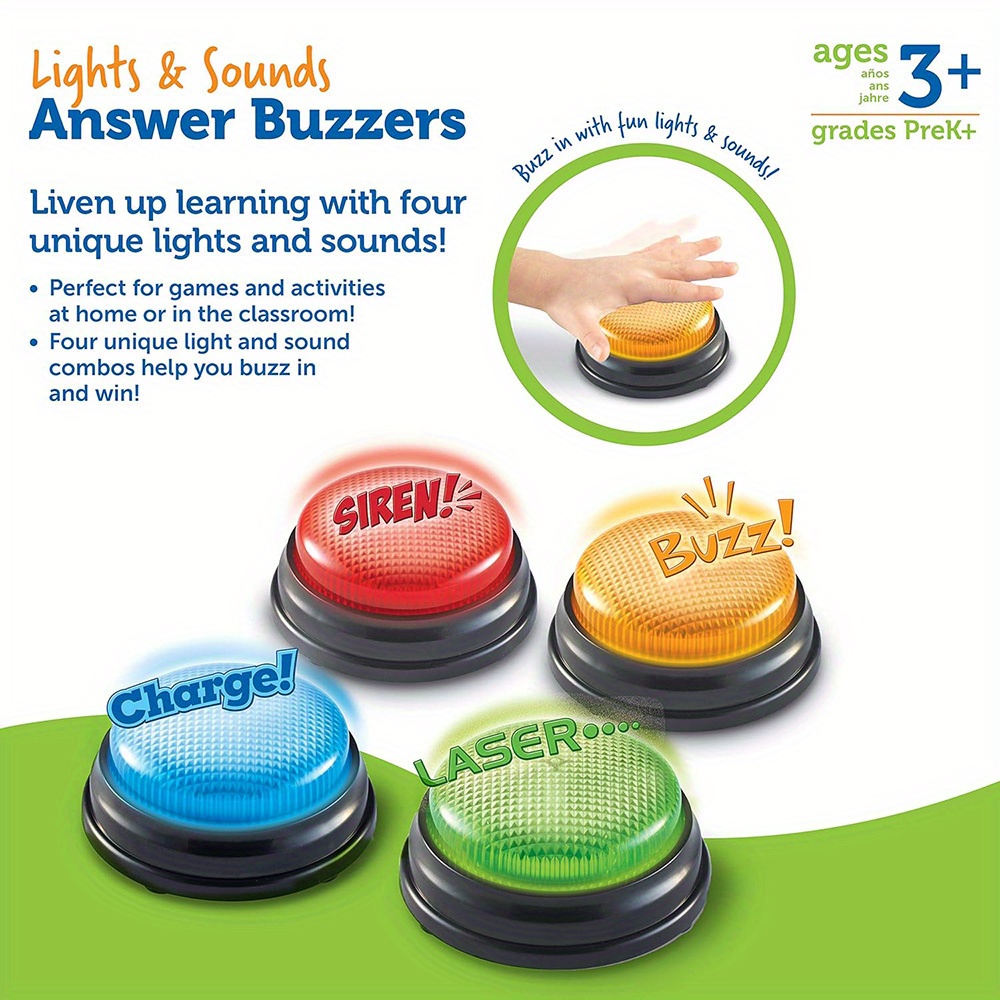 4pcs Lights and Sounds Buzzers - Party Family Games recension och pris