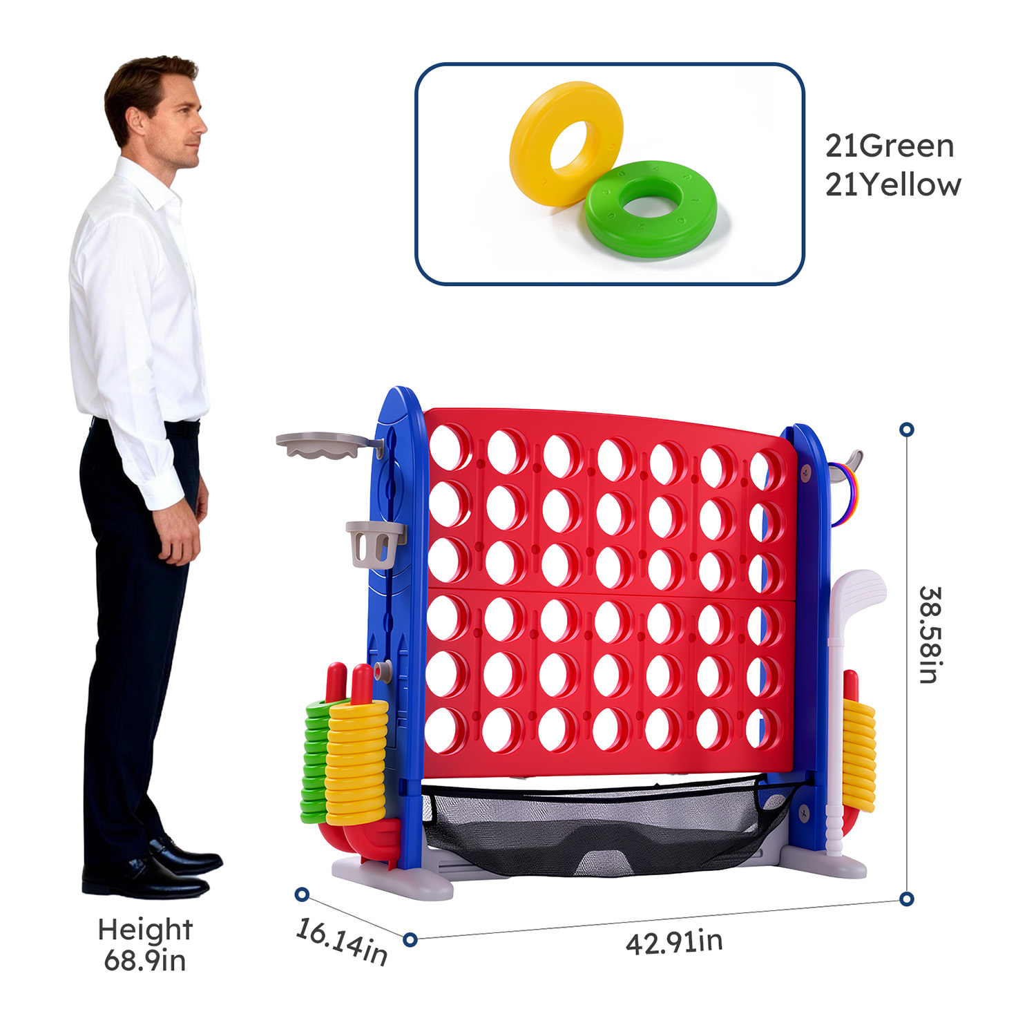 4-in-1 Giant Connect Game Set  - Giant Connect Four recension och pris